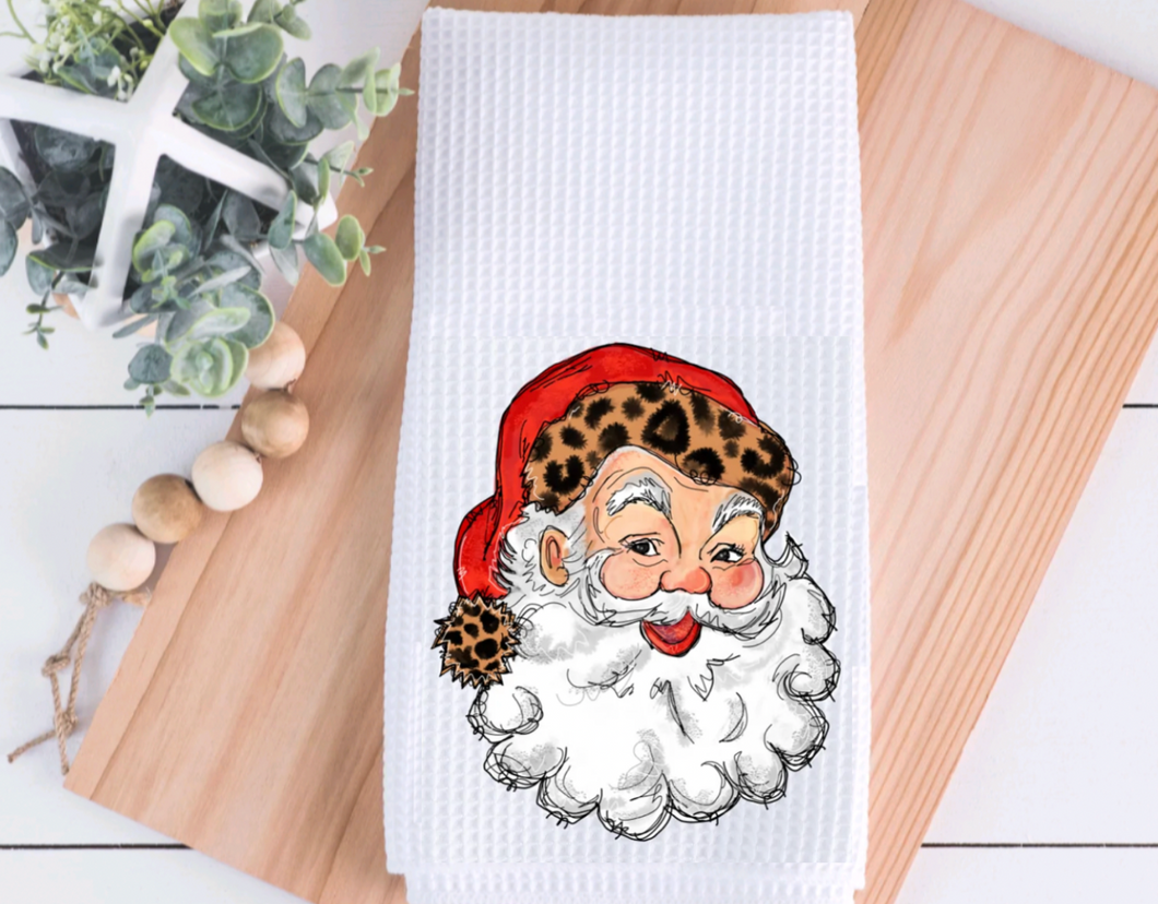 Cheetah Santa Kitchen Towel